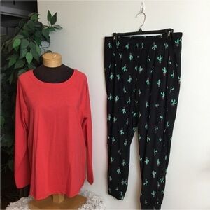 SO desert cactus holiday loungewear pajama set Woman’s Juniors XXL